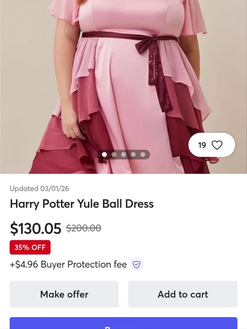 Torrid Three-Tone Pink Layered Midi Dress with Satin Tie - Picture 12 of 14